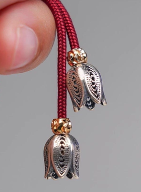 藏式铃兰花弟子珠收尾吊坠凤眼