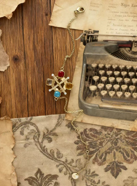 新款欧式古典复古风摩天轮彩锆手链轻奢优雅气质手串时尚手饰品