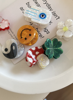 创意新款可爱卡通儿童迷你小花小抓夹亚克力刘海夹甜美发饰发夹子