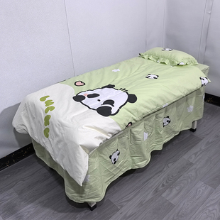 纯棉小熊猫床单卡通动漫床罩被套床笠按摩床裙小儿推拿床床罩定制