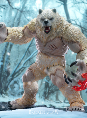 现货 Memory toys 冒险者世界 熊人战士 碎爪 限定色白熊可动人偶