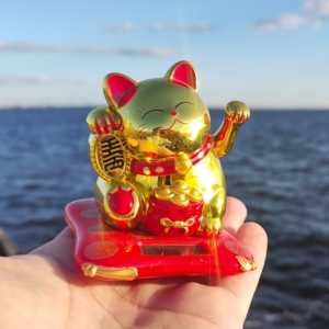 迷你招财猫 太阳能自动招手 开业客厅卧室办公室车载 招财招好运