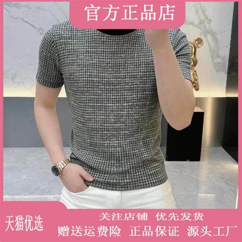 焱商轻奢内搭欧货男装2026夏男士高品质小众t袖轻奢打底时尚短袖