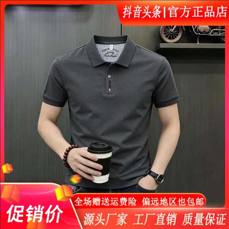 鹏然轻奢男装专柜品质夏新款男士短袖POLO衫商务休闲舒适T恤上衣