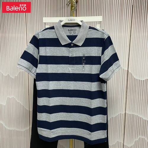 Baleno班尼路男装短袖纯棉条纹Polo衫夏季时尚韩版翻领T恤保罗衫