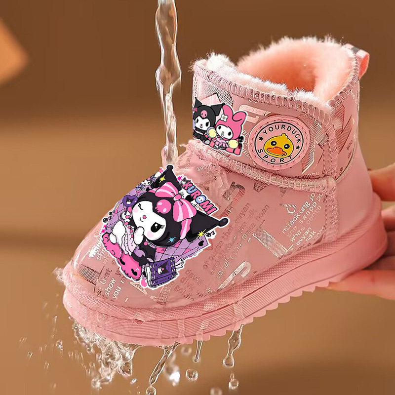 爆款库洛米冬季儿童棉鞋宝宝雪地靴子加绒软底厚女孩短靴皮面防水,童鞋/婴儿鞋/亲子鞋,雪地靴,淘宝优惠券,粉丝福利购,淘宝优惠卷