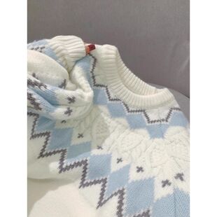 女童冬季洋气毛衣2025新款初中生加厚针织打底衫大童费尔岛毛线衣