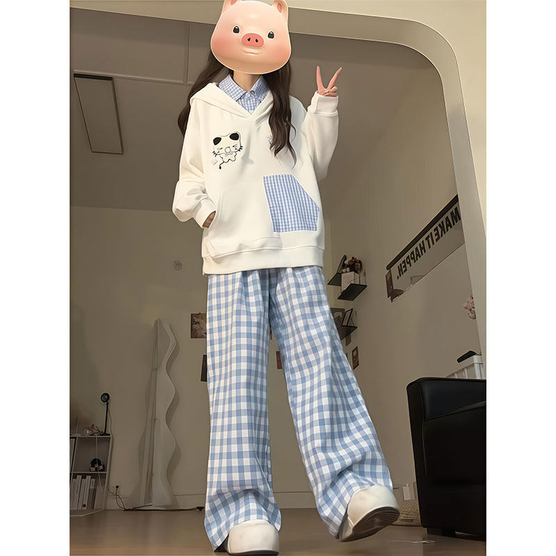 女童裤子春秋款2025新款儿童洋气秋季格子裤中大童直筒休闲阔腿裤,童装/婴儿装/亲子装,裤子,淘宝优惠券,粉丝福利购,淘宝优惠卷