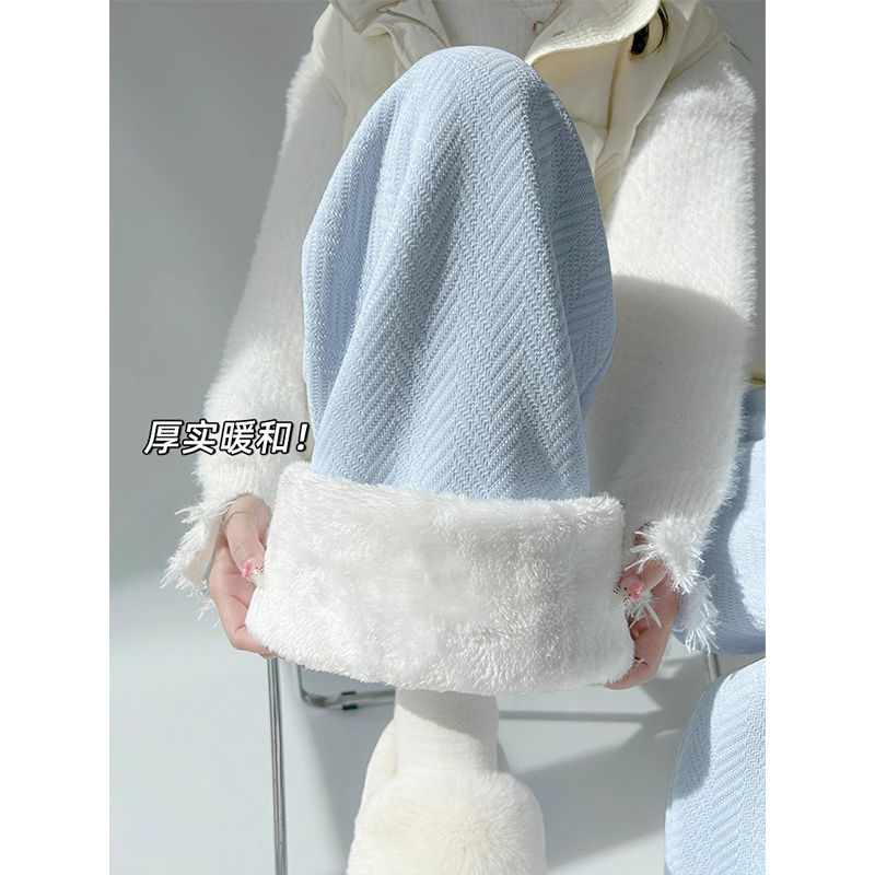 高品质冬季加厚儿童羊羔绒裤子