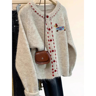 女童秋冬洋气毛衣2025新款装大童冬季加厚女孩儿童针织打底衫上衣