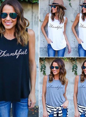 2018Women Summer casual t-shirt ladies tops背心女无袖T恤