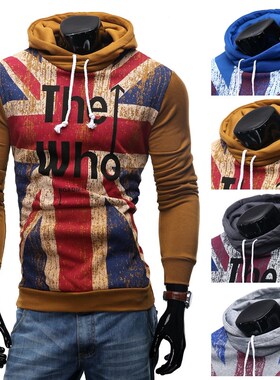 man personality fleece men's Hoodie sweater printing letters