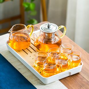 Glass teapot small filter simple tea set office tea pot 7