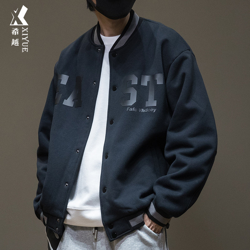 2025春秋新款棒球服外套男加大加厚宽松大码胖子美式潮牌男士夹克