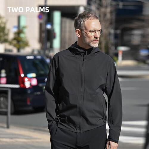 TWO PALMS 丝倍酷全压胶 早秋机能轻量薄款男士连帽夹克外套