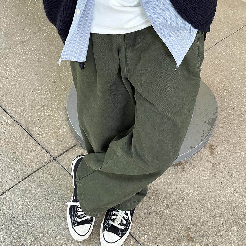 纯色宽松直筒休闲长裤2025新款春秋季日系男生垂感慵懒风