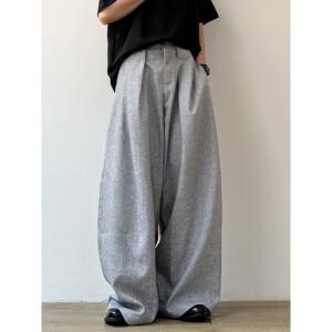 JOYZONE通勤简约风垂感薄款阔腿裤男女夏季宽松直筒百搭休闲长裤