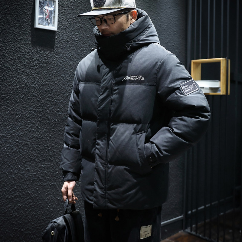 90%白鸭绒短款连帽羽绒服男冬季潮牌加厚男士保暖休闲外套男款潮