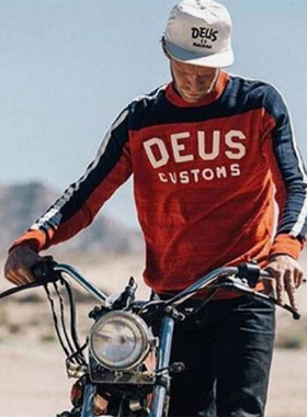 新款复古DEUS长袖摩托车速干衣机车服防晒T恤越野赛车摩旅骑行服