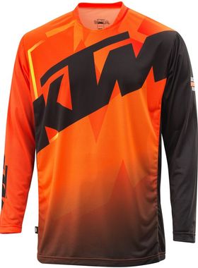 2023新款KTM越野骑行服摩旅速降服赛车服复古机车服透气速干橙色