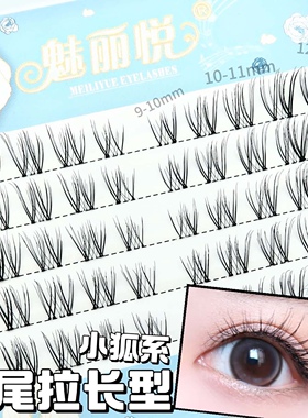 泰式狐系假睫毛女自然仿真分段式单簇睫毛浓密眼尾拉长魅丽悦F117