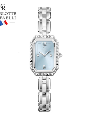 CR夏洛特 小蓝方女士手表石英表时尚小众腕表520送女友礼盒装