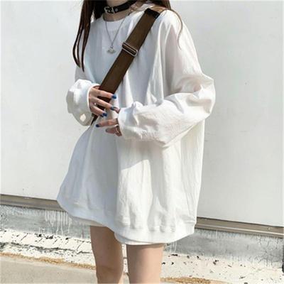 超火cec卫衣女春秋韩版oversize纯色薄款外套ins潮学生宽松上衣服