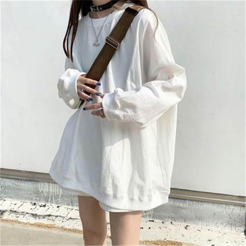 超火cec卫衣女春秋韩版oversize纯色薄款外套ins潮学生宽松上衣服