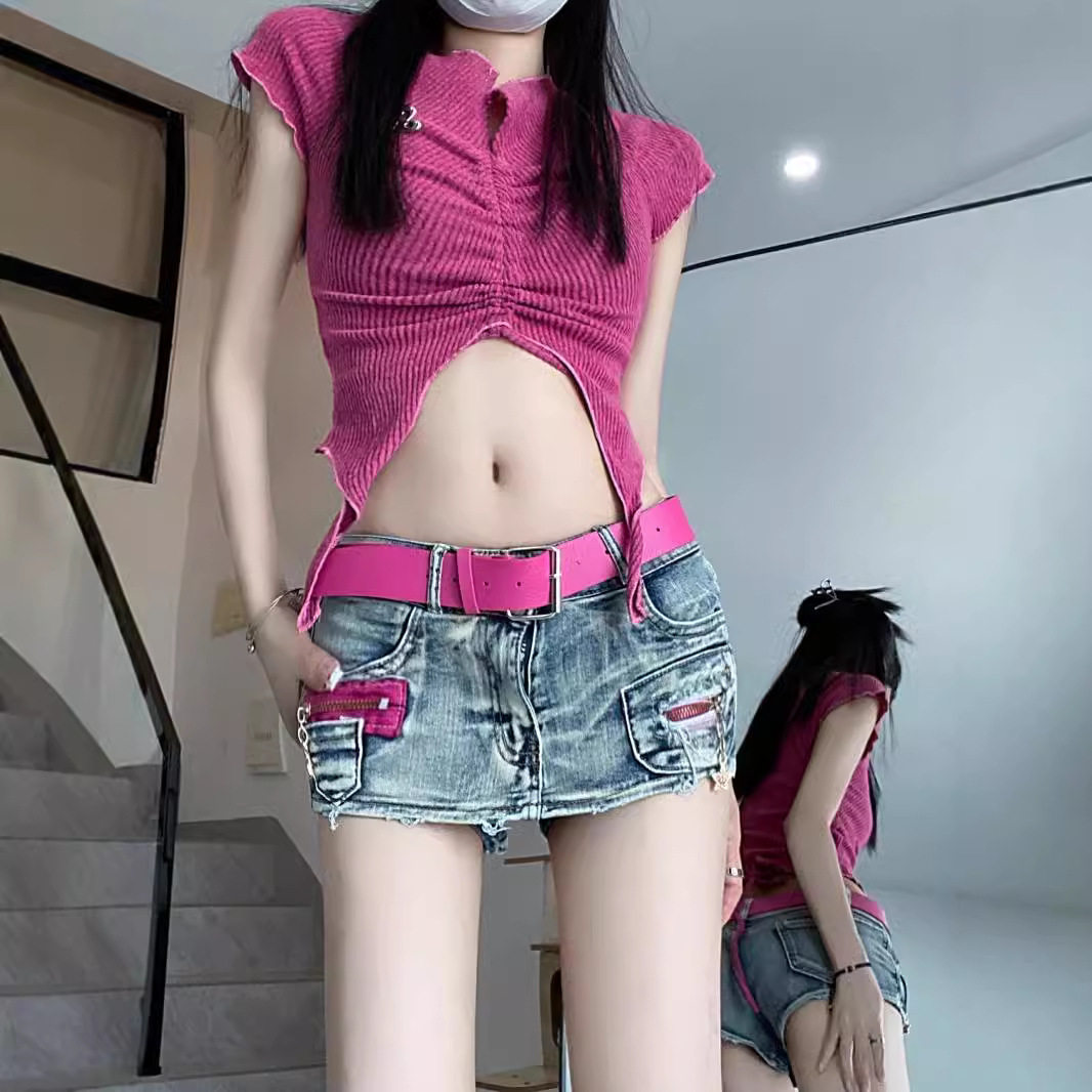 牛仔短裤女高腰显瘦阔腿辣妹a字热裤子休闲怀旧蓝百搭时尚百搭