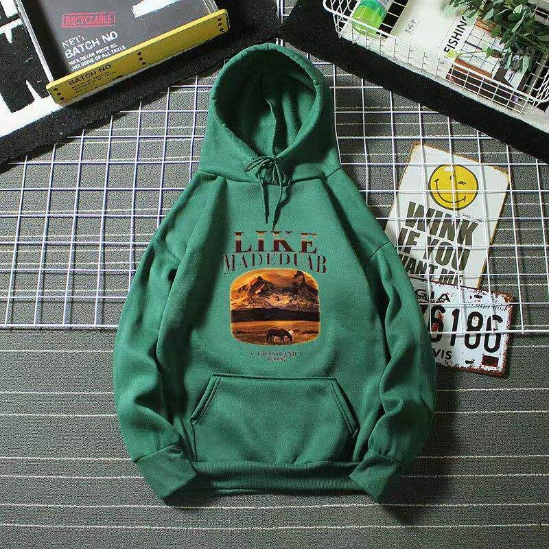 美式复古高街油画卫衣女秋冬季加绒加厚ins潮牌宽松bf慵懒风外套