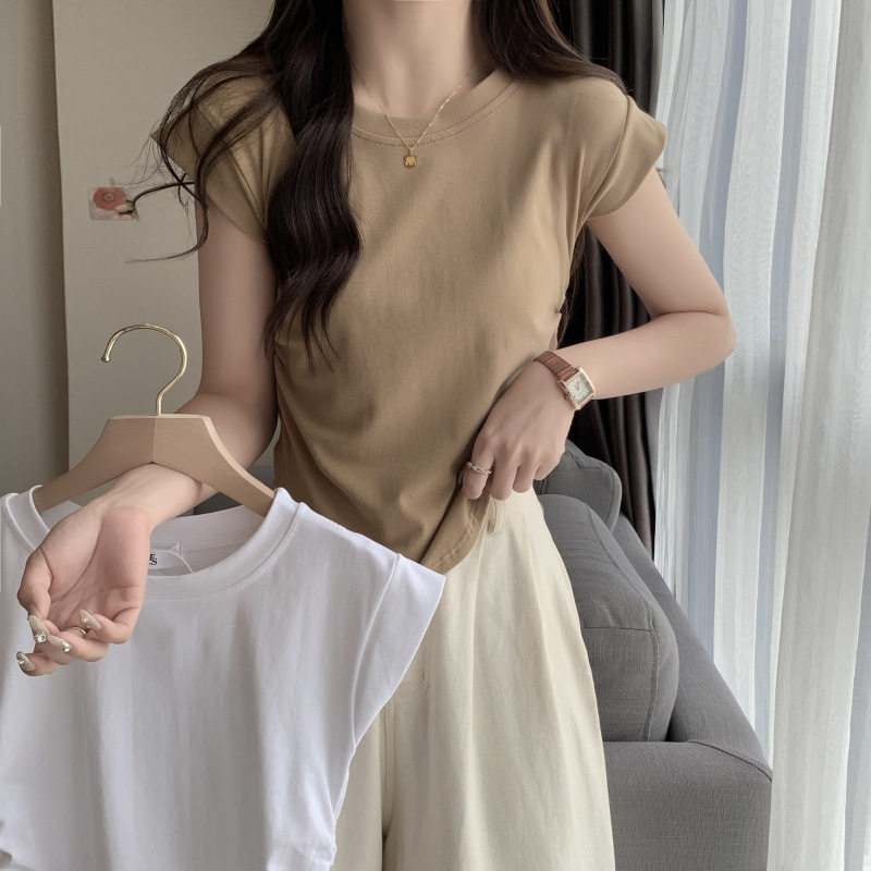 新款修身显瘦时尚百搭辣妹无袖棉T恤2024夏季圆领背心女式上衣