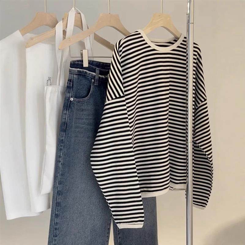 设计感小众撞色条纹卫衣2025秋冬新打底衫宽松慵懒风长袖套头上衣,女装/女士精品,卫衣/绒衫,淘宝优惠券,粉丝福利购,淘宝优惠卷