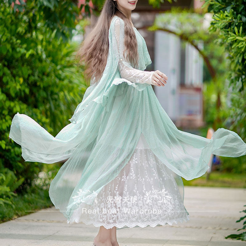 仙女裙仿真丝甜美连衣裙