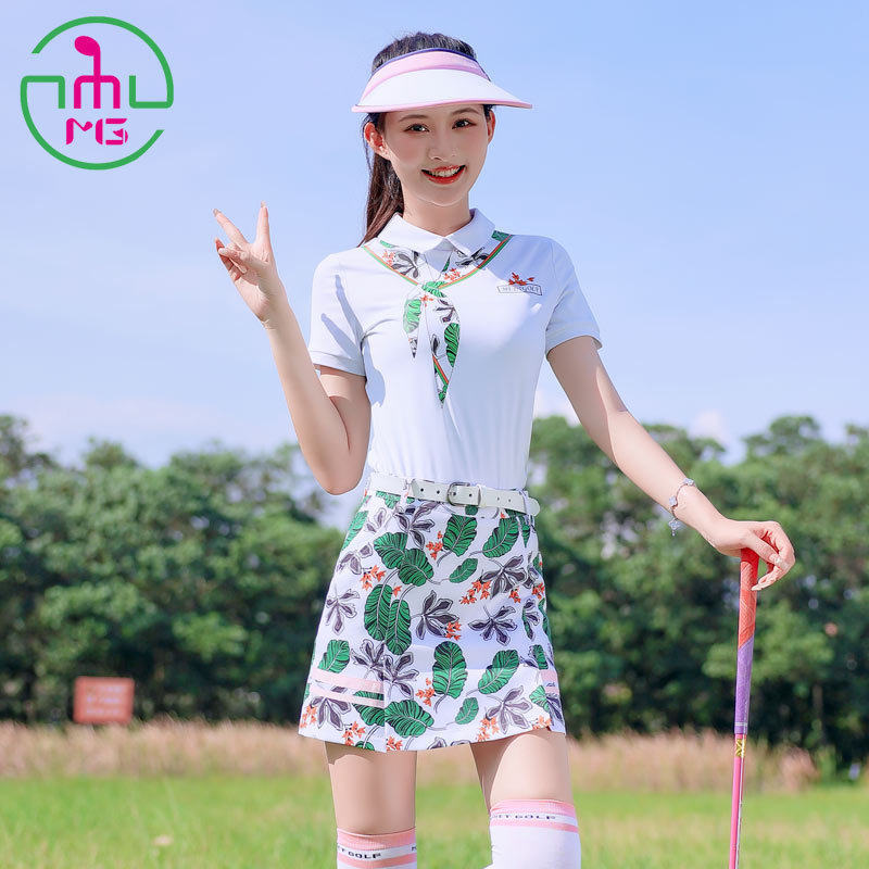 2025夏季新款mg高尔夫女装球服装衣服女韩国网红套装高端速干T恤