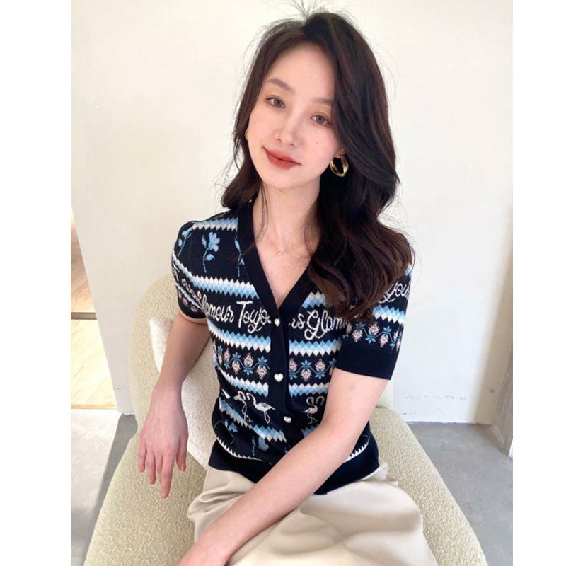 老大专柜正品2022女士短袖开衫