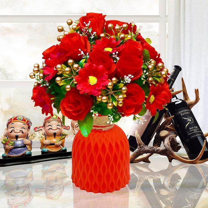 仿真花假花乔迁卧室客厅简约中式高级花艺摆件居家装饰茶几电视柜,家居饰品,餐桌花艺,淘宝优惠券,粉丝福利购,淘宝优惠卷