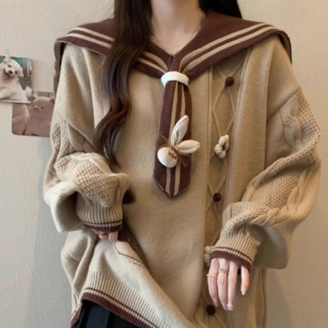 韩系设计感撞色领小兔子