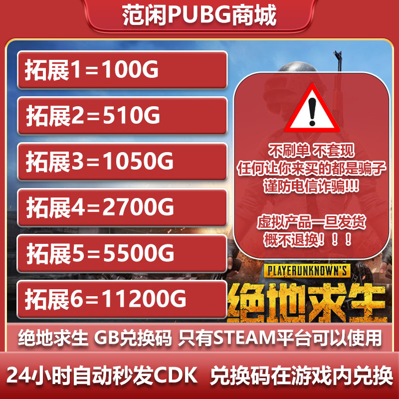 绝地求生PUBGG币CDK24小时自动