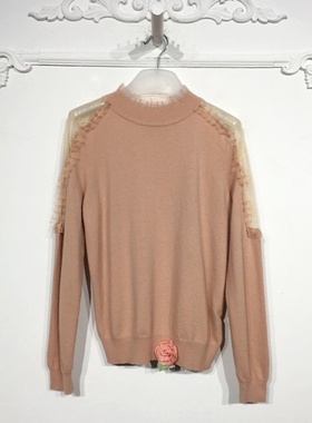 素系列 8137S160 时尚羊毛针织衫品牌女装折扣颦薪