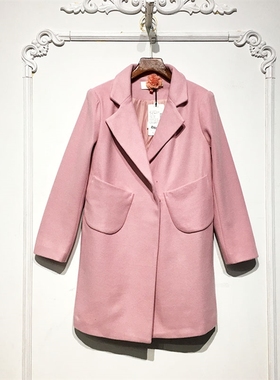 乔系列 D80196 时尚长款毛呢外套品牌女装折扣颦薪