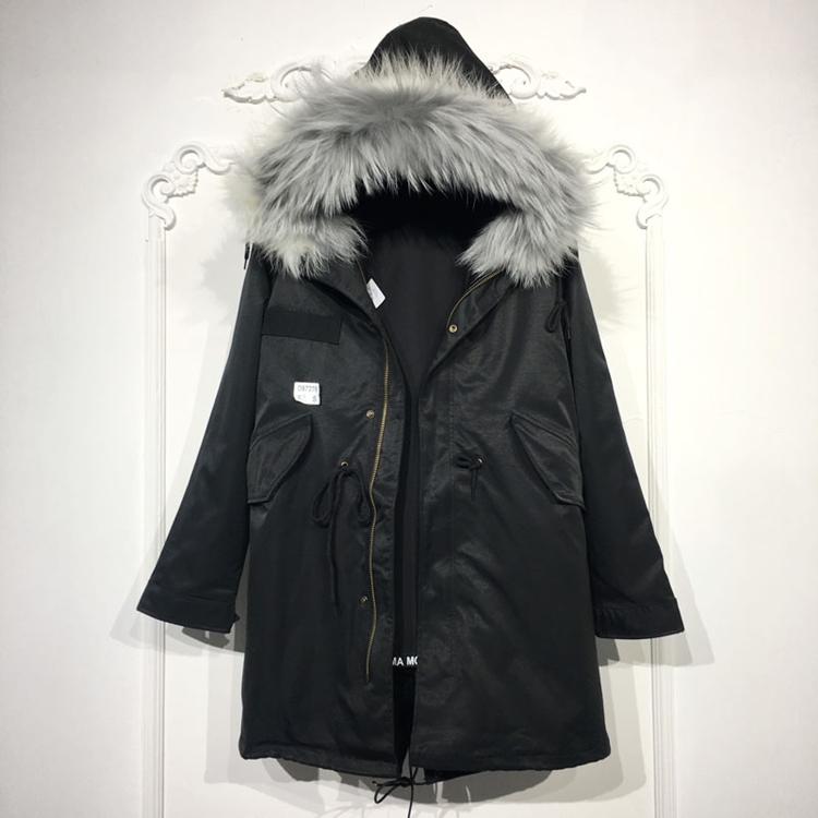 N系列 D97279 时尚真毛领真毛内胆派克服品牌女装折扣颦薪