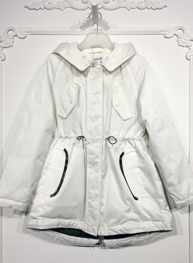 潮系列 D96043 时尚长款羽绒服品牌女装折扣颦薪