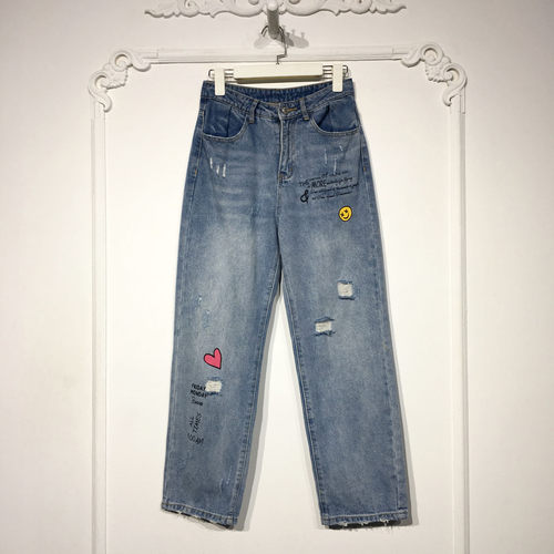 容悦 8352S270 时尚牛仔长裤品牌女装折扣颦薪