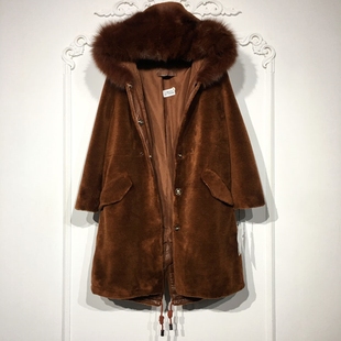 真毛领羊毛羊剪绒外套品牌女装 时尚 折扣颦薪 8279S066 潮系列