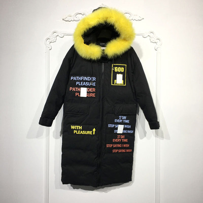 潮系列 8070S008 时尚长款真毛领羽绒服品牌女装折扣馨薪