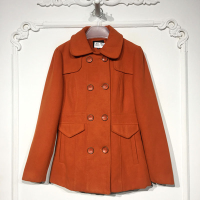 潮系列 8337S057 时尚毛呢外套品牌女装折扣颦薪