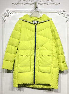 莱系列 D86310 时尚长款羽绒服品牌女装折扣颦薪