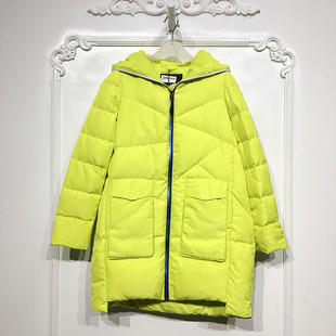 羽绒服品牌女装 莱系列 长款 时尚 折扣颦薪 D86310