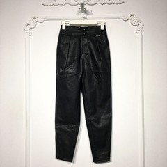 嬉PSN系列 8302S094 时尚PU皮长裤品牌女装折扣颦薪