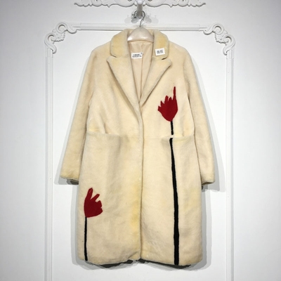 潮系列 8282S174 时尚羊毛羊剪绒外套品牌女装折扣-微瑕颦薪